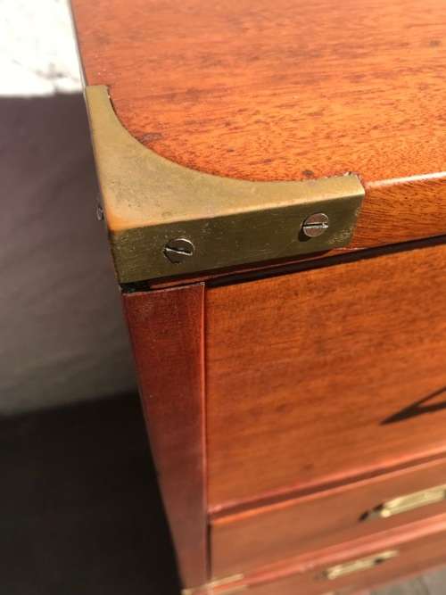 Beautiful Mahogany Military Campaign Chest on Chest circa 1900 ( 108 x 92 x 43 cm )