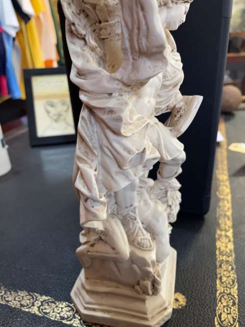 BEAUTIFUL STATUE OF ARCHANGEL MICHEAL CONQUERING THE DEVIL (32 CM )