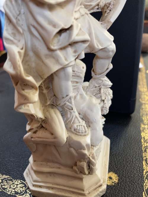 BEAUTIFUL STATUE OF ARCHANGEL MICHEAL CONQUERING THE DEVIL (32 CM )