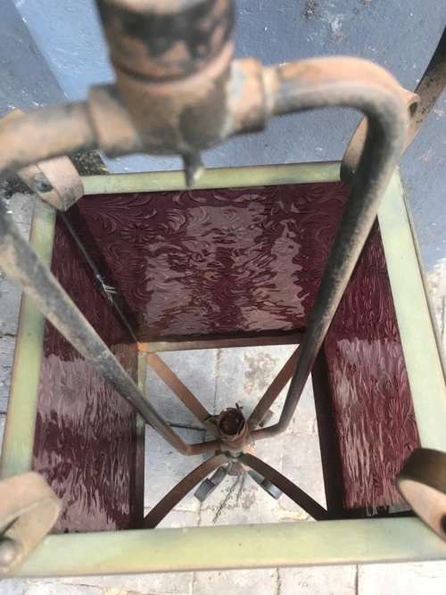 Beautiful Original Art Nouveau Ceiling Gaslamp converted to electricity