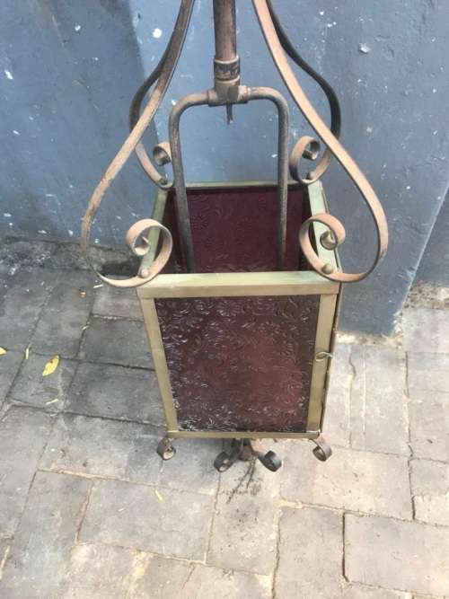 Beautiful Original Art Nouveau Ceiling Gaslamp converted to electricity