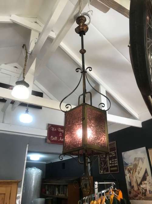 Beautiful Original Art Nouveau Ceiling Gaslamp converted to electricity