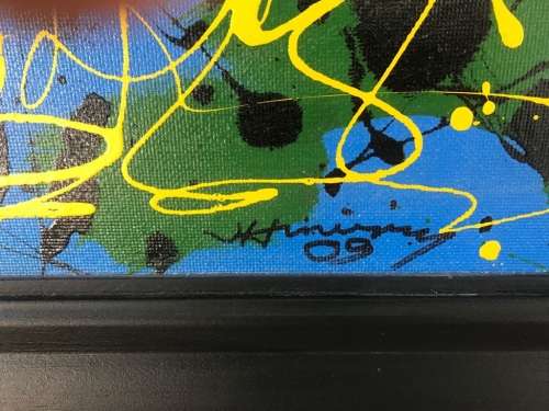 Oil on Board : Large Abstract by Hannes Meiring ( 70 x 70 cm )