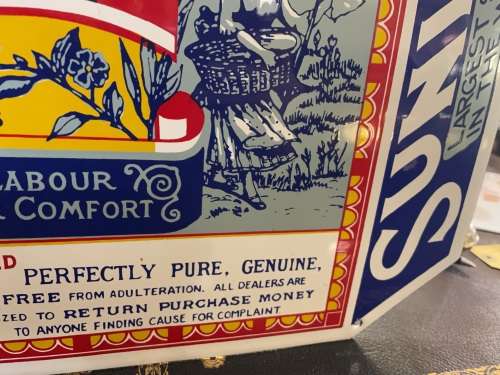 Original Enamel Sunlight Soap Sign ( 50 x 43 cm )