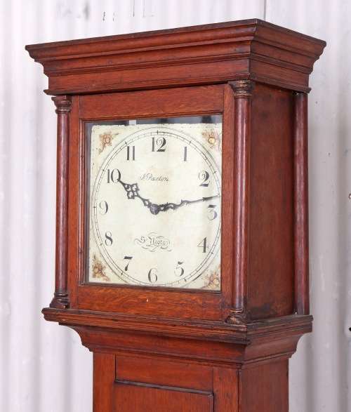 ENGLISH OAK LONGCASE CLOCK BY JOHN PAXTON ST NEOTS CIRCA 1790 ( WORKING )