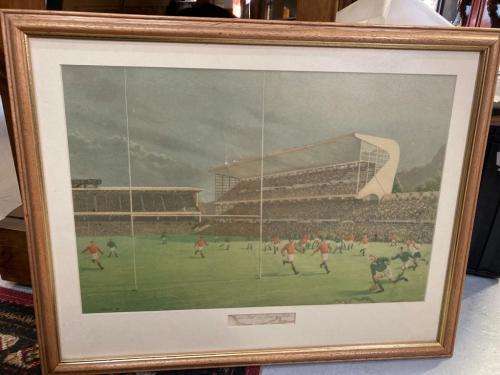 Vintage Rugby Print Second Test 1955 Newlands