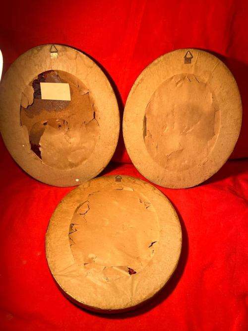 Collection of 3 Framed Christian Bronzed Items ( 28 x 34 cm )