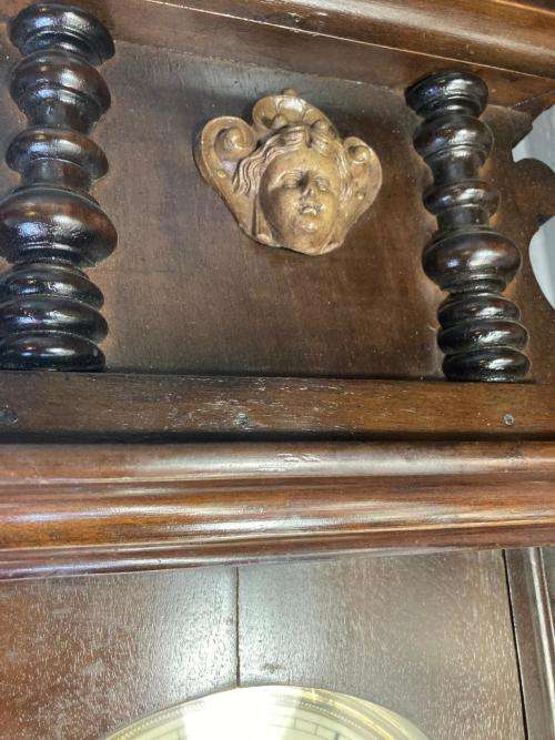 Large Victorian Gustav Becker Mahogany Regulator Wall Clock ( 125 cm )