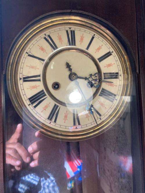 Large Victorian Gustav Becker Mahogany Regulator Wall Clock ( 125 cm )