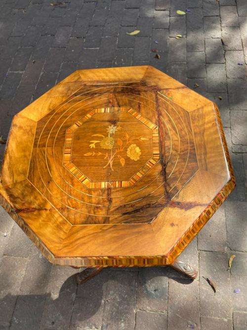 Beautiful Restored Burr Wallnut Worktable