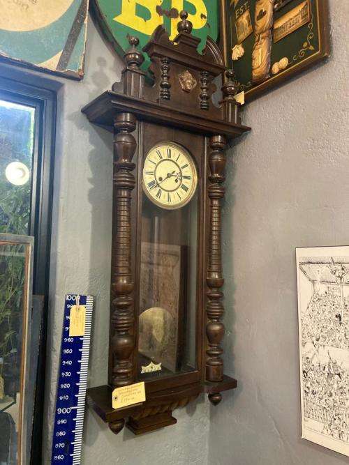 Large Victorian Gustav Becker Mahogany Regulator Wall Clock ( 125 cm )