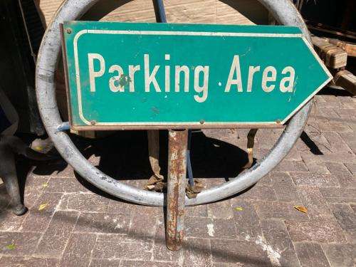 Vintage Parking Area / Parkeer Area Double Sided Sign
