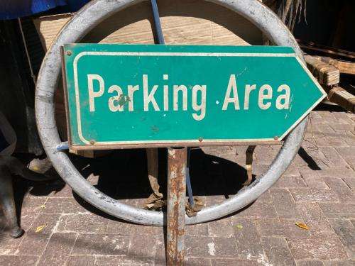 Vintage Parking Area / Parkeer Area Double Sided Sign