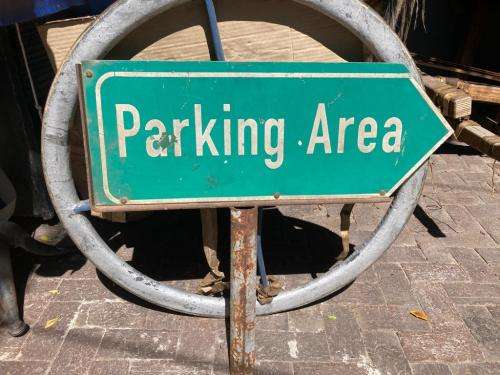 Vintage Parking Area / Parkeer Area Double Sided Sign