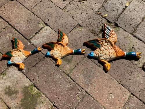 Set of Midcentury Metal Flying Ducks ( Japan )