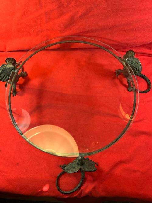 Beautiful Bronze Dragonsand Glass Centerpiece ( 40 cm diameter )