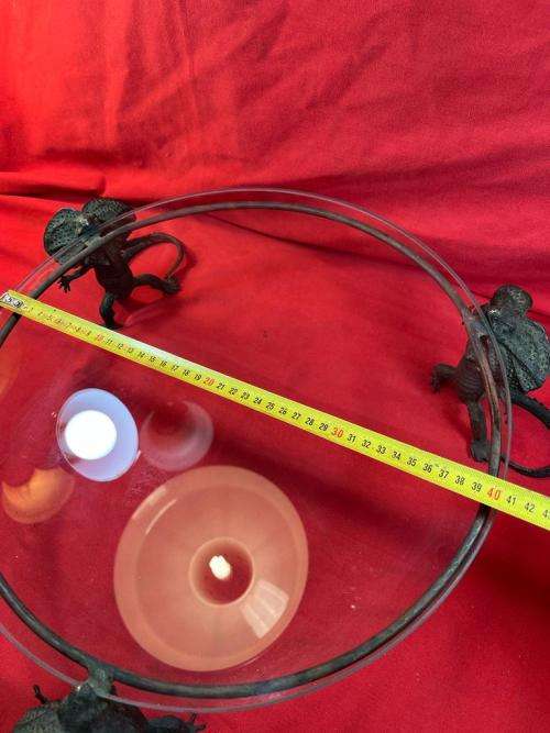 Beautiful Bronze Dragonsand Glass Centerpiece ( 40 cm diameter )