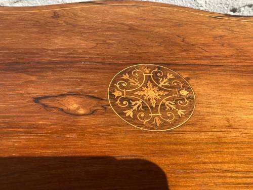 Edwardian Inlaid Walnut Table ( 70 x 58 x 38 cm )