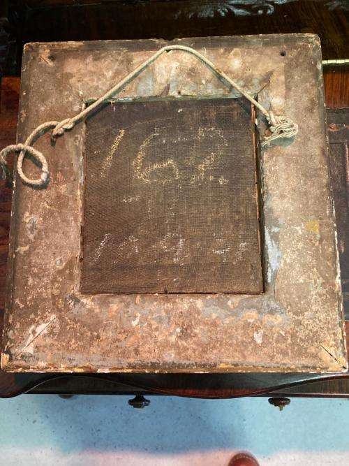 Vintage Oil on Board : Jesus ( 30 /15 x 27/13cm )