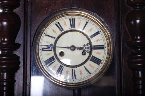 Large Victorian Gustav Becker Mahogany Regulator Wall Clock ( 125 cm )
