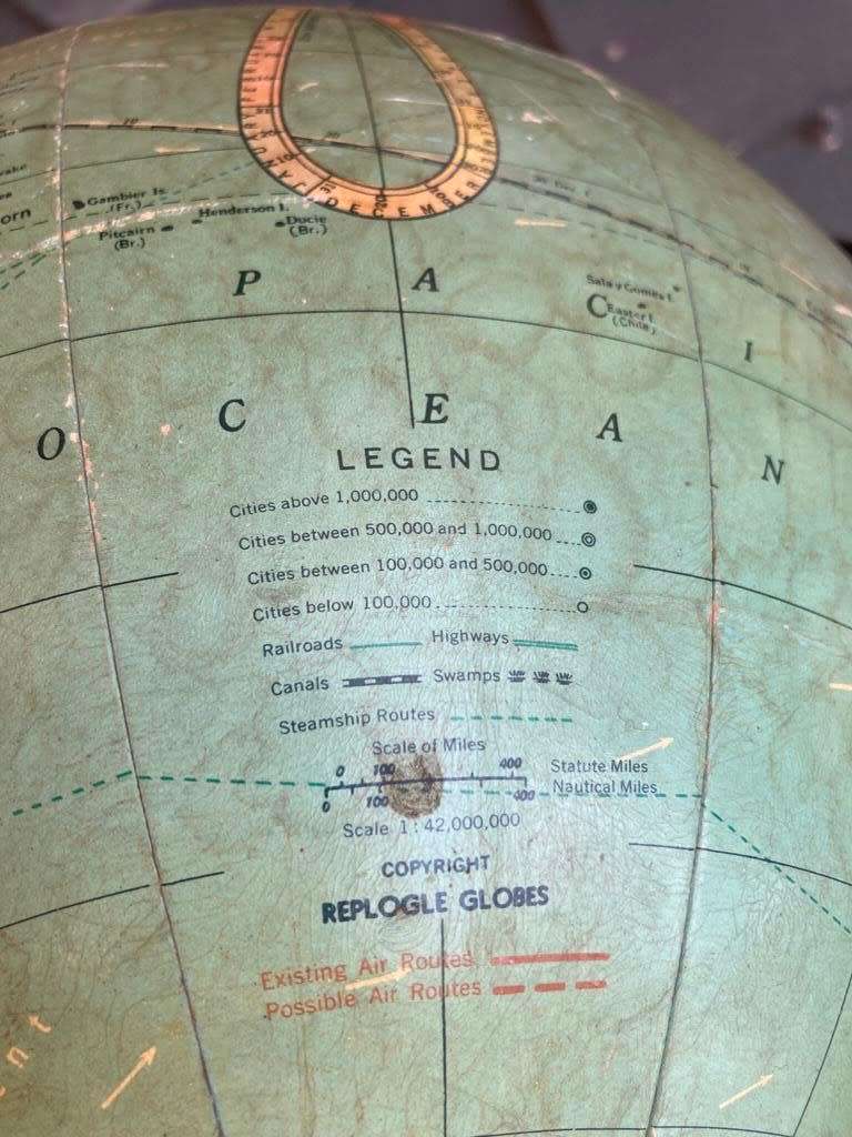 Vintage Standing Replogle World Globe ( 85 cm )