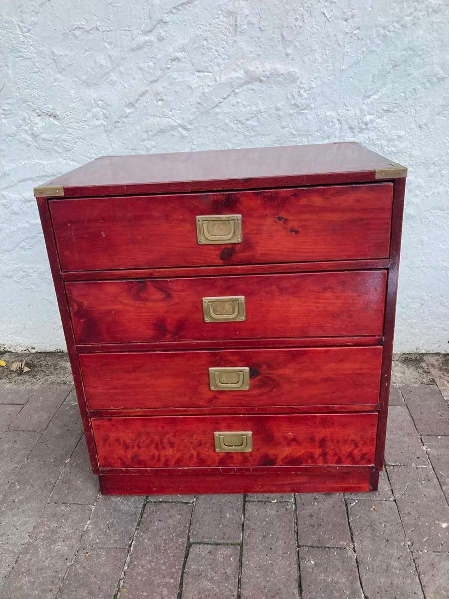 Pair of Drawer Cabinets with Brass Handles