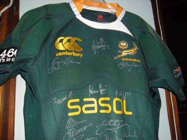 SPRINGBOK PLAYERS JERSEY SIGNED ( 23/08/08 AGAINST AUSTRALIA)