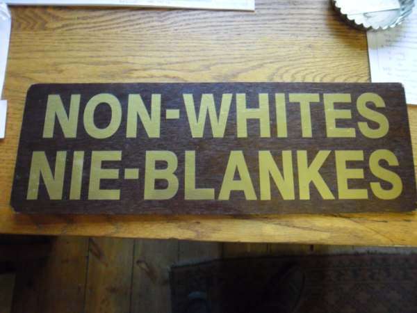 APARTHEID SIGN USED ON TRAINS