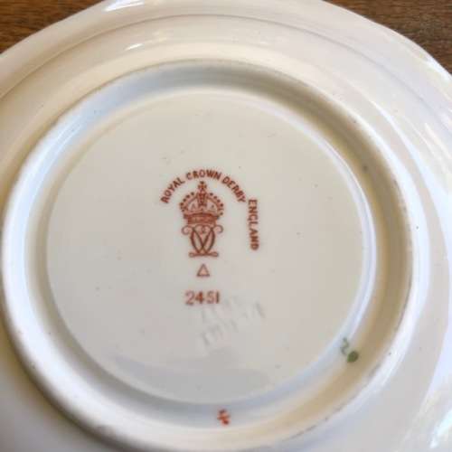 1918 Royal Crown Derby coffee cup and saucer 2 sets