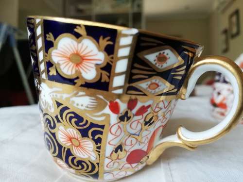 1918 Royal Crown Derby coffee cup and saucer 2 sets