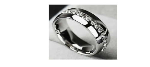 Silver Crystal Men`s Ring (size 13)