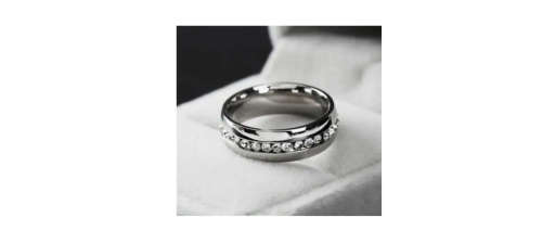 Silver Crystal Men`s Ring (size 13)