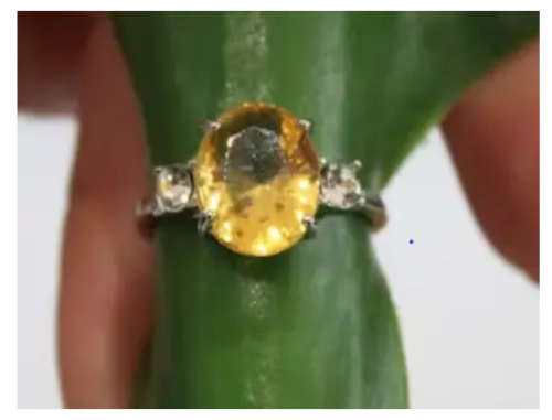Silver Citrine CZ Ring