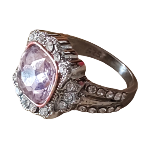 Large Pink CZ Sapphire Ring