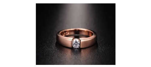* STUNNING .25 CT ~ 18K ROSE GP ~ HEARTS and ARROWS ENG RING * Size 7 *