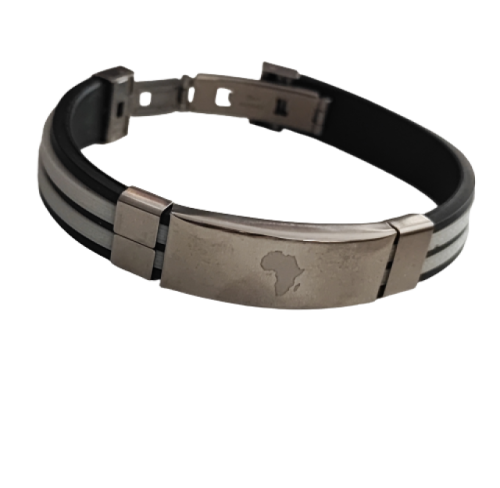 Silver and Black Africa Bangle