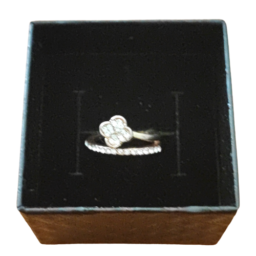 Rose Gold Flower Crystal Ring