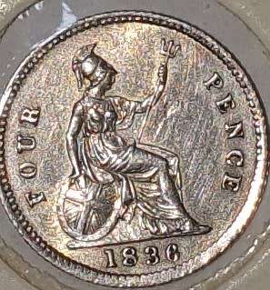 Great Brit 1836 4d coin