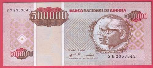 ANGOLA 1995 500000 KWANZA