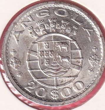 ANGOLA 1952 20 ESCUDO B UNC