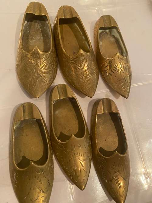 Brass shoe ashtrays