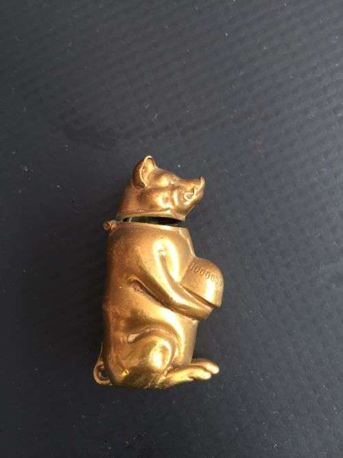 Vintage brass pig