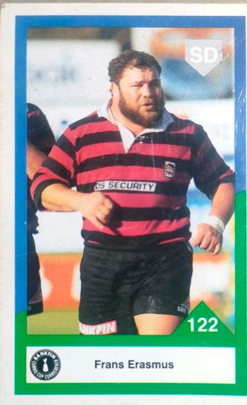 1992 Bankfin Currie cup sports deck rugby card no 122 Frans Erasmus Eastern Cape Elephants