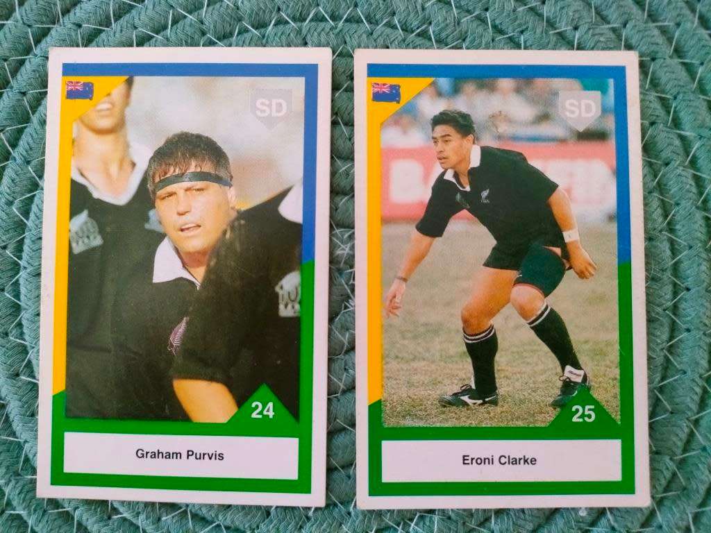 1992 Rugby New Zealand 24 Graham Purvis  25 Eroni Clarke cards