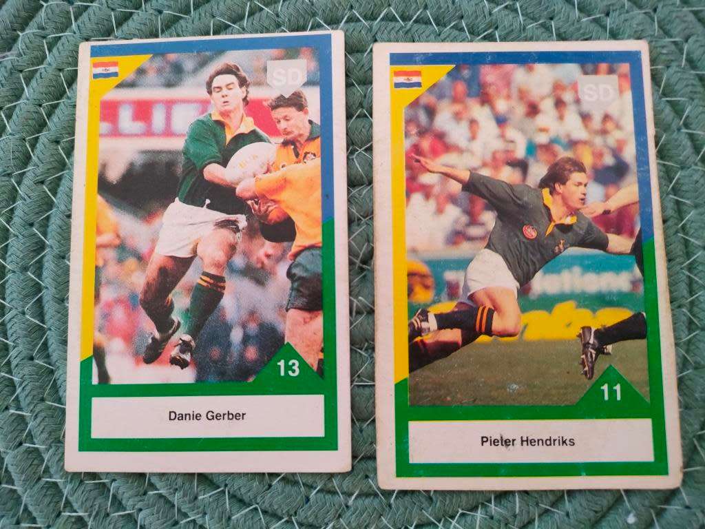 1992 Rugby South Africa Australia New Zealand 13 Danie Gerber  11 Pieter Hendriks cards