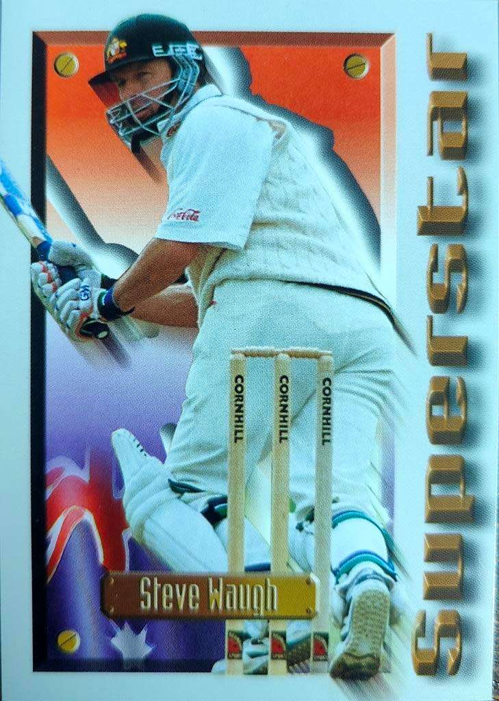 1997 SPORTS DECK CRICKET SUPERSTAR STEVE WAUGH AUSTRALIA CARD 55