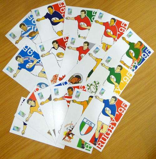 Rugby 95 Full set MINT postcards