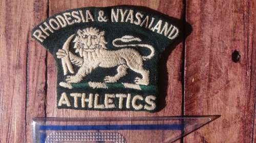 Rhodesia & Nyasaland Athletics Cloth Badge Rare !