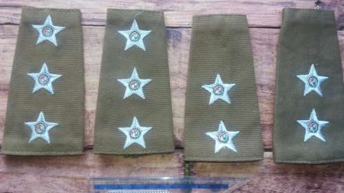 S.A.D.F South African Defense Force Captain & Luit. NUTRIA Slip-on  Rank Pair - Grey Stars