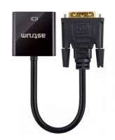 DVI-I - VGA Active Adapter, DVI-I 24+1pin male - VGA female, Support HD Video, Plug & Play, Black